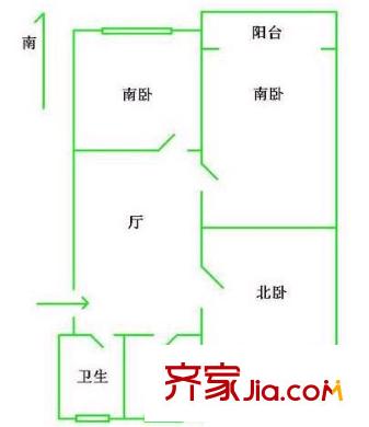 濟(jì)陽(yáng)新村 2室 戶型圖