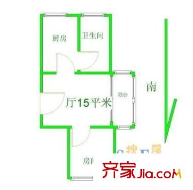 濟(jì)陽(yáng)新村 1室 戶型圖