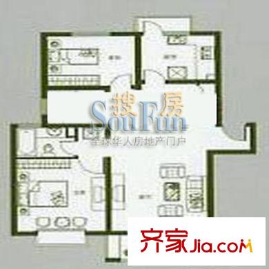 滬航公寓戶型圖A型戶型 2室2廳2衛(wèi)1廚