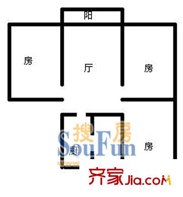 景瑞花园 3室 户型图
