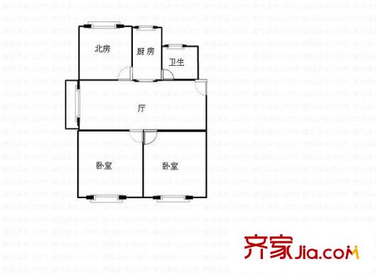 新电小区 3室 户型图