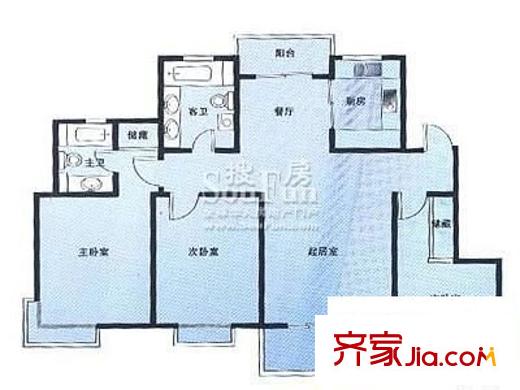 明光苑戶型圖戶型圖 4室2廳3衛(wèi)1廚