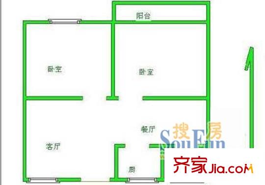 北中路280弄小區(qū)戶型圖上海 北中路280弄 戶型圖 2室2廳1衛(wèi)1廚