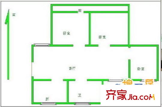 北中路280弄小區(qū)戶型圖上海 北中路280弄 戶型圖 3室2廳1衛(wèi)1廚