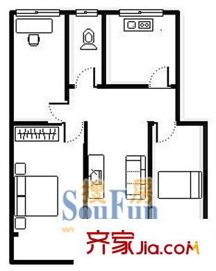 上海 虹叶花苑一期 户型图221--