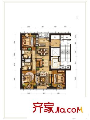 京杭府C户型 3室2厅2卫1厨