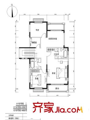 汇航桃园一期A1102户型 3室1厅1卫