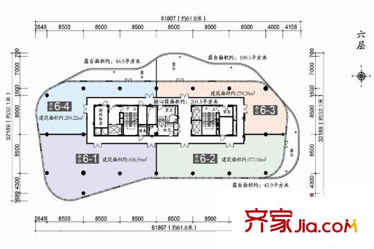 骏豪・中央公园广场6层户型图
