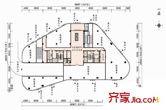 骏豪・中央公园广场1层户型图-