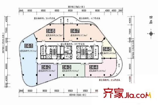 骏豪・中央公园广场4层户型图