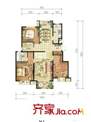 中国铁建・北京山语城三期下跃C1 3室2厅2卫1厨
