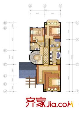 北京半岛F2户型二层户型图 4室2厅3卫1厨