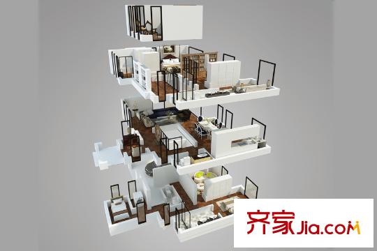 北京半岛A户型图 4室2厅4卫1厨