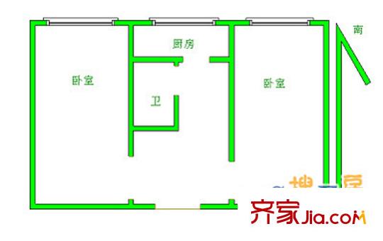 曉園新平方米戶型圖戶型圖 2室1廳1衛(wèi)1廚