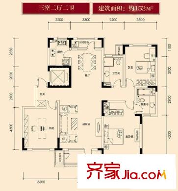 泰豐二期戶型圖戶型圖 4室2廳1衛(wèi)1廚
