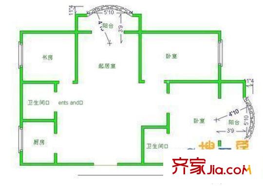 泰豐二期戶型圖戶型圖 3室1廳2衛(wèi)1廚