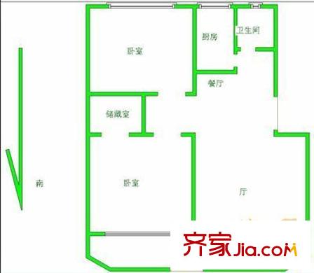 泰豐二期戶型圖戶型圖 2室2廳1衛(wèi)1廚
