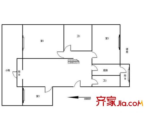 米蘭紫芥園戶型圖戶型圖 3室1廳1衛(wèi)1廚