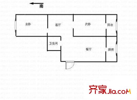 鑫泰家園戶(hù)型圖戶(hù)型圖 2室1廳1衛(wèi)1廚