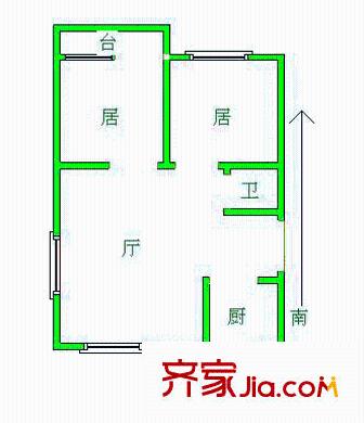 鑫泰家園戶型圖 戶型圖 2室2廳2衛(wèi)1廚
