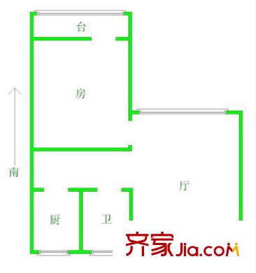 互助西里戶型圖戶型圖 1室1廳1衛(wèi)1廚
