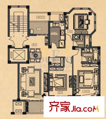 錦誠名仕 3室2廳2衛(wèi)1廚 戶型圖