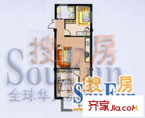 三北名都 2室2廳1衛(wèi)0廚 戶型圖