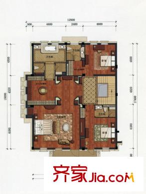綠城慈溪玫瑰園戶型圖排屋邊套D戶型2層 3室1廳3衛(wèi)