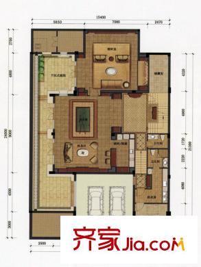 綠城慈溪玫瑰園 2室1廳2衛(wèi)1廚 戶型圖