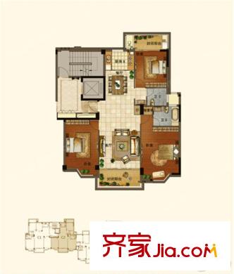 冠坤?臻品5#C2戶型 3室2廳2衛(wèi)1廚