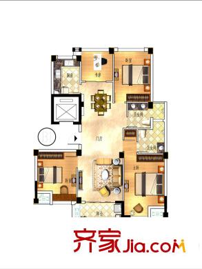 永亨海港城17、19號(hào)樓B1戶(hù)型 4室2廳2衛(wèi)1廚