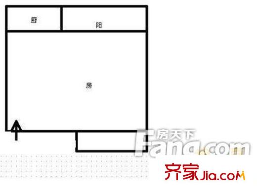 開關(guān)廠單位宿舍 1室 戶型圖