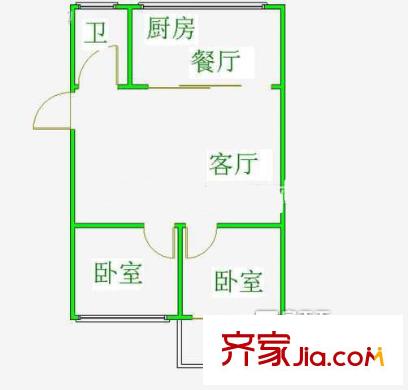 建福小區(qū) 2室 戶型圖