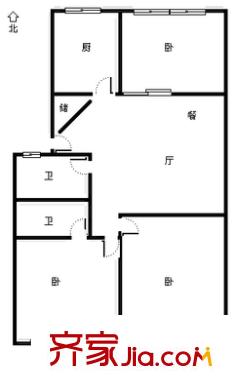洪騰苑 3室戶型圖