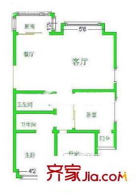 華美大廈 3室 戶型圖