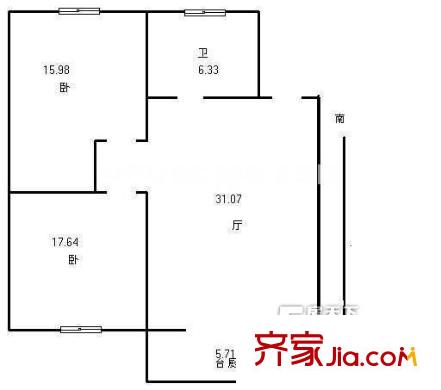 化工新村 2室戶型圖.