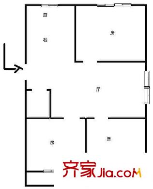 核工業(yè)(924)宿舍戶型圖核工業(yè)（924）宿舍 3室 戶型圖 3室1廳1衛(wèi)1廚