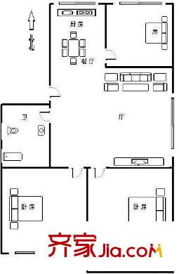 核工業(yè)(924)宿舍戶型圖核工業(yè)（924）宿舍 3室 戶型圖 3室2廳1衛(wèi)1廚