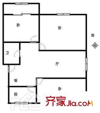核工業(yè)(924)宿舍戶型圖核工業(yè)（924）宿舍 3室 戶型圖 3室2廳1衛(wèi)1廚