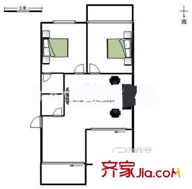 富裕新村 2室 戶型圖