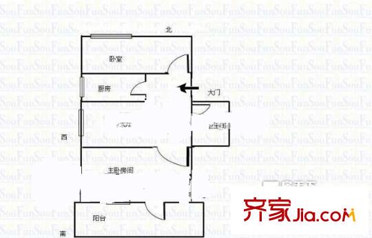 富裕新村 2室 戶型圖