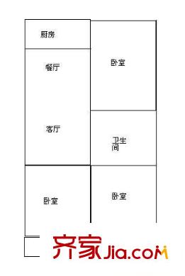 光明港新村 3室 戶型圖