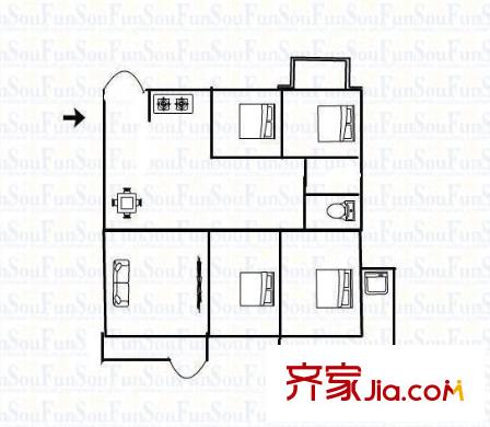 福澤家園 4室 戶型圖