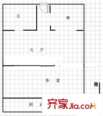  福德世家 1室戶型圖
