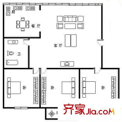 地質(zhì)勘察研究院單位宿舍 戶型圖