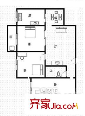 福中新村 3室戶型圖