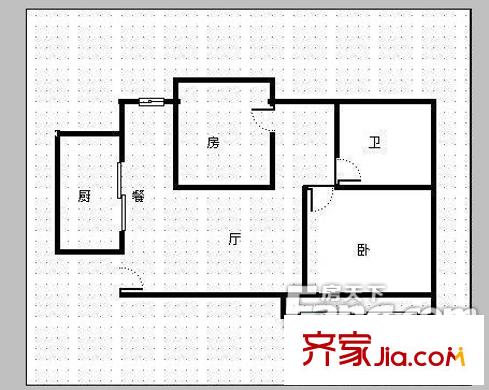  地礦局單位宿舍 2室戶型圖