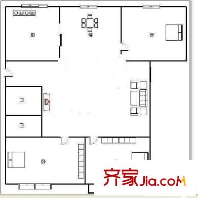 帝登花園 1室 戶型圖