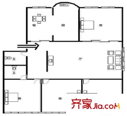 倉山鎮(zhèn)政府宿舍 戶型圖