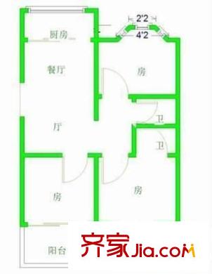 左?；▓@ 3室 戶型圖